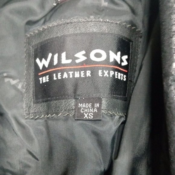 Wilsons Womens Jacket Coat Leather Black XS Thinsulate Snap Up Pockets Floral‎ - Picture 13 of 16